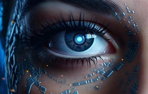 Premium AI Image Scifi Futuristic Cyborg Woman S Eye With Bionic