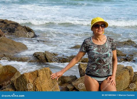 Woman Enjoying Herself At The Beach Stock Photo Image Of Beautiful Ocean