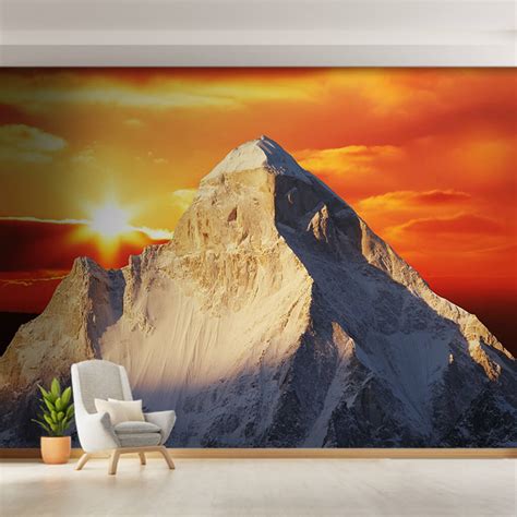K2 Summit Shivling Mountain Sunset Himalayas Wall Mural