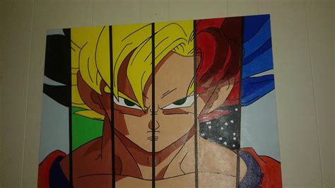 Dragon Ball Z Goku In 6 Forms Of Super Saiyn Painting By Kieran Louza