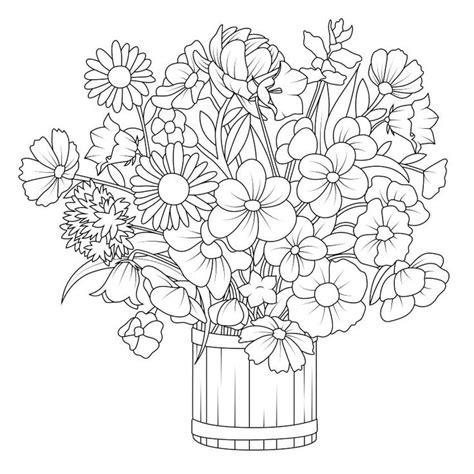 Flower Bouquet Coloring Pages Printable Coloring Pages Flower