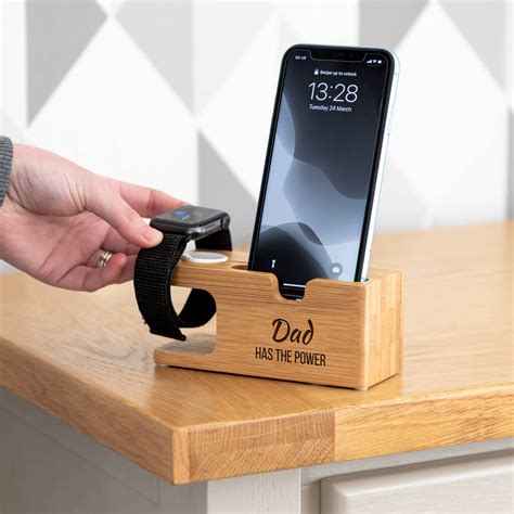 Personalised Iphone And Apple Watch Charging Station By Mirrorin