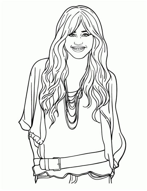 Desenhos De Hannah Montana Sorrindo 1 Para Colorir E Imprimir