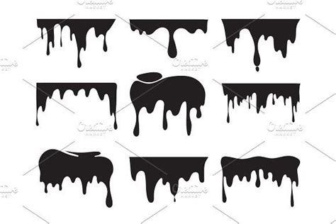 Illustrations Of Various Dripping Drip Art Graffiti Drawing