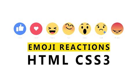 Emoji Reactions Using Html Css 3 Web Design Tutorial Youtube