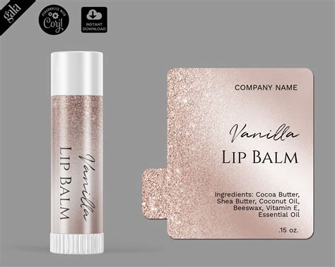 Editable Lip Balm Label Template Diy Product Label Lip Balm Etsy