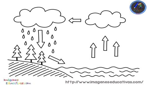 Páginas de actividades sobre el ciclo del agua. Ciclo del agua para colorear -Orientacion Andujar