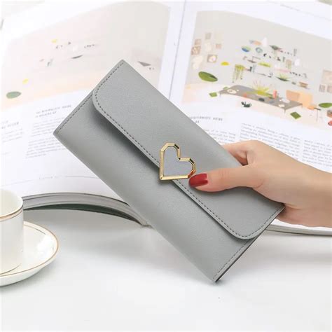 Women Long Wallets Purses Luxury Love Heart Wallets For Ladies Girl