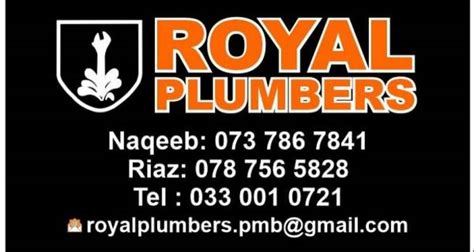 Royal Plumbers Royal Plumbers Pietermaritzburg Plumbers Phone 033
