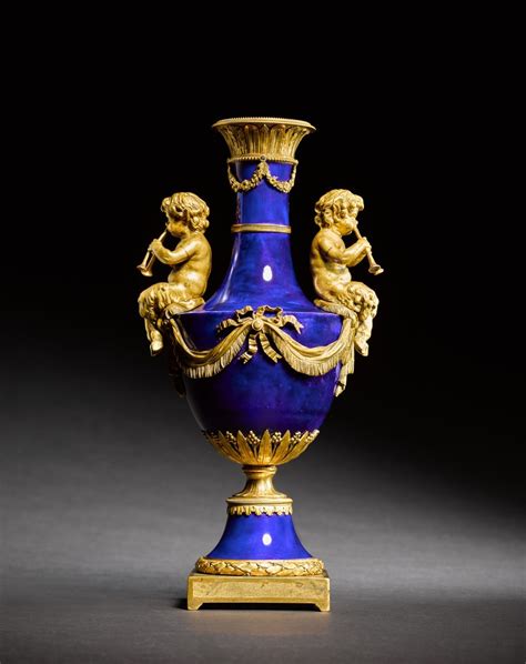 A Louis Xvi Gilt Bronze Mounted Sèvres Soft Paste Porcelain ‘vase A