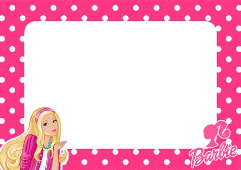 Barbie Pink Dots Png Frame Printable Png Frames Cartoon Character
