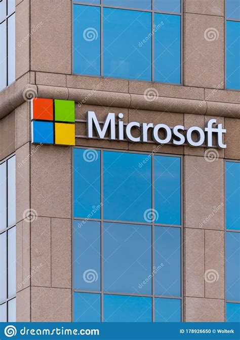 Microsoft Corporate Offices And Trademark Logo Editorial