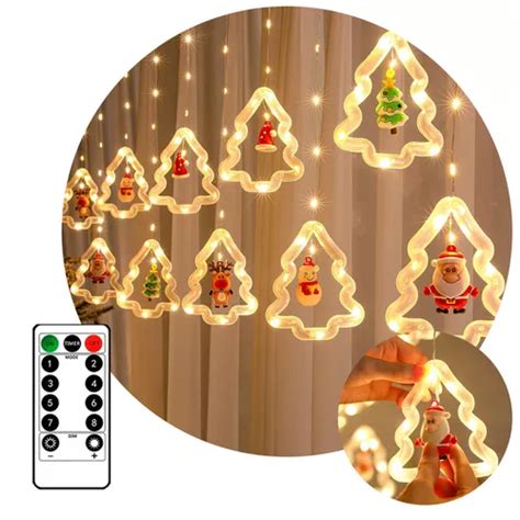 Cortina Luces Led Navidad Lluvia 10 Adornos Arbolito Usb Alitrade Color