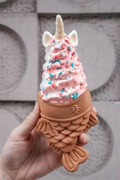Fish Unicorn Cone Ice Cream Summer Desserts Ice Cream Easy Desserts