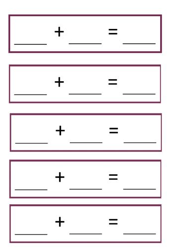 Addition Blank Number Sentences Teaching Resources