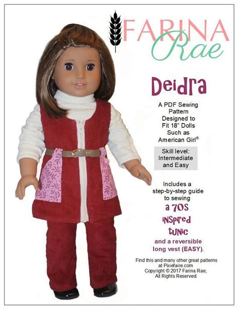deidra tunic and vest 18 inch doll clothes pattern fits dolls etsy australia doll clothes