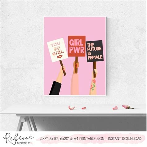 Girl Power Poster Printable Feminist Poster Girl Power Print Etsy