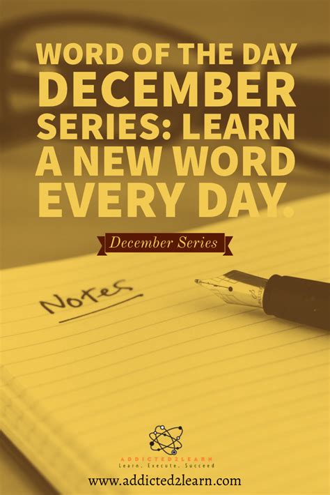 Word Of The Day December Series Learn A New Word Every Day Word Of