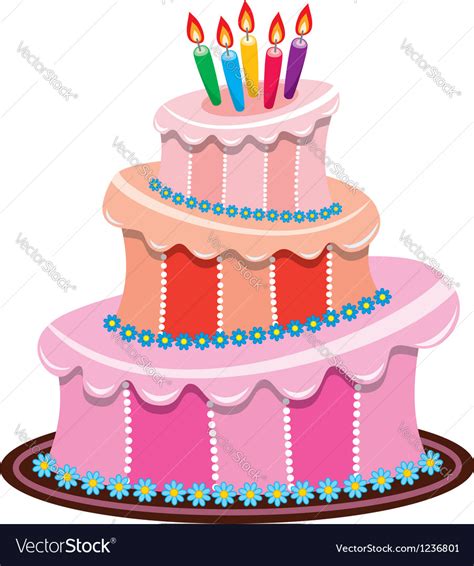 Birthday Cake Royalty Free Vector Image Vectorstock