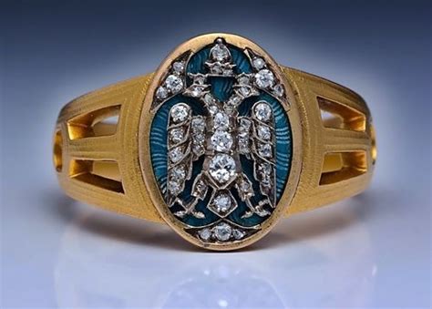 1915 Russian Imperial Eagle Mens Ring By Peter Carl Faberge