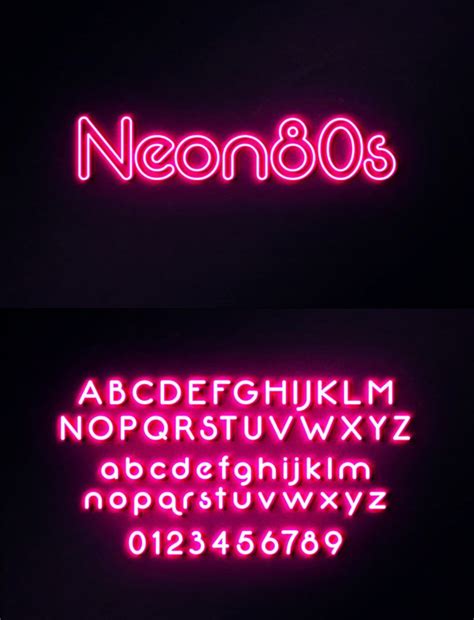 Free Neon Font Free Psd Templates