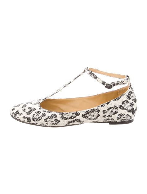 See By Chloé Printed T Strap Flats Shoes Wse24433 The Realreal