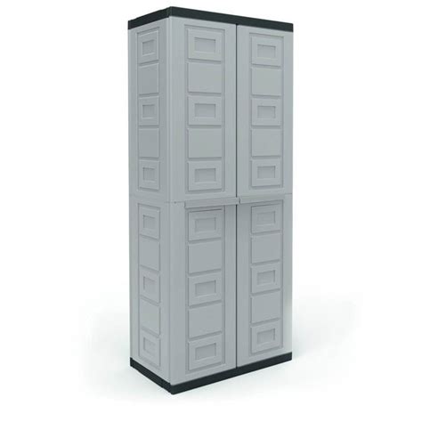 Contico 4 Shelf Plastic Garage Storage Organizer Base Utility Cabinet