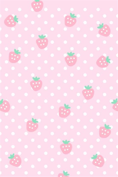 Strawberry Pink And Wallpaper Image Cute Pastel Background Kawaii