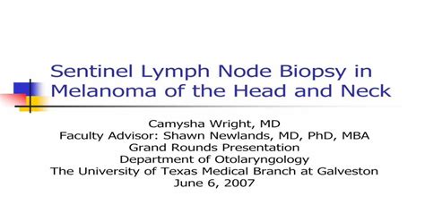 Pdf Sentinel Lymph Node Biopsy In Melanoma Of The Lymph Node Biopsy