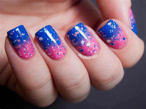 Double The Bubble Pink And Blue Gradient And Glitter Combo