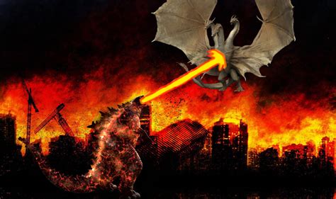Burning Godzilla Vs King Ghidorah By Godzilla200004444 On Deviantart