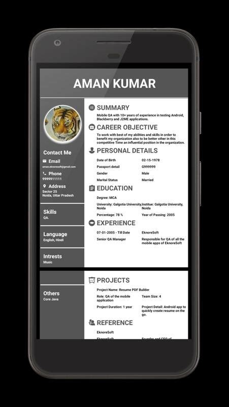 Get started right away and create your android app online without coding! Resume PDF Maker APK Download - Free Business APP for ...