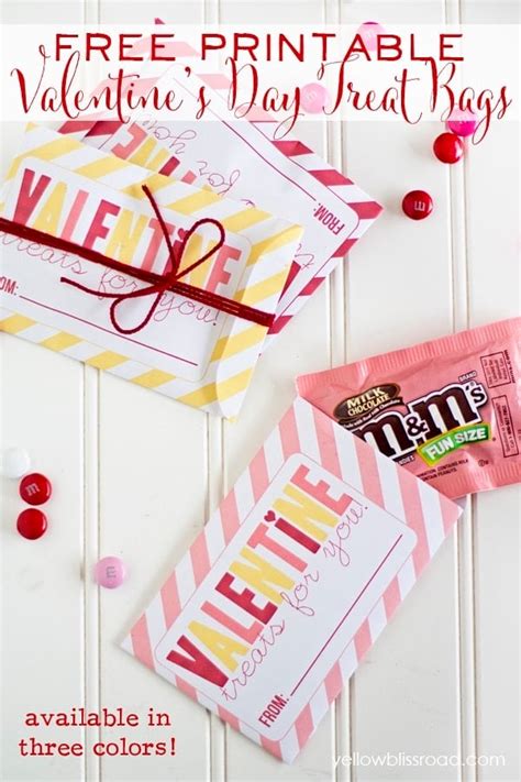 Free Printable Valentines Day Treat Bags Yellow Bliss Road