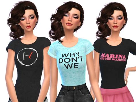 Band Tee Shirts Pack Six By Wickedkittie At Tsr Sims 4 Updates