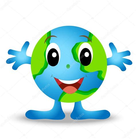 A Round Planet Is Earth Merry Personage — Stock Vector © Galina2703