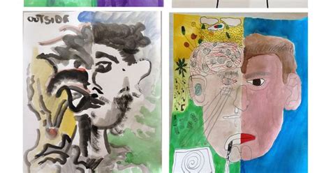 Dual Self Portraits In Art Therapy My Art Therapy Group Pinterest