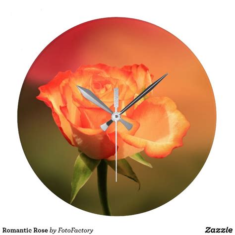 An Orange Rose With A Clock On Its Face