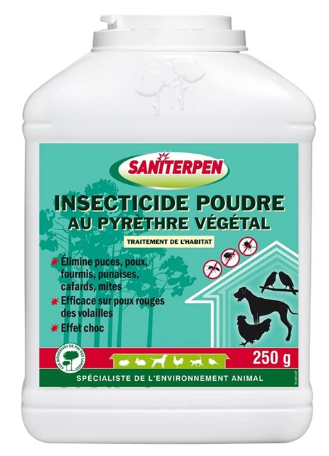 Insecticide Poudre Au Pyrèthre Végétal Saniterpen Puces Fourmis Mites