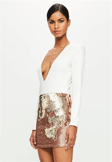 Missguided Synthetic Peace Love Gold Sequin Mini Skirt In Metallic Lyst