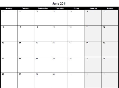 Printable Pdf June 2011 Calendar June 2011 Calendar Pdf