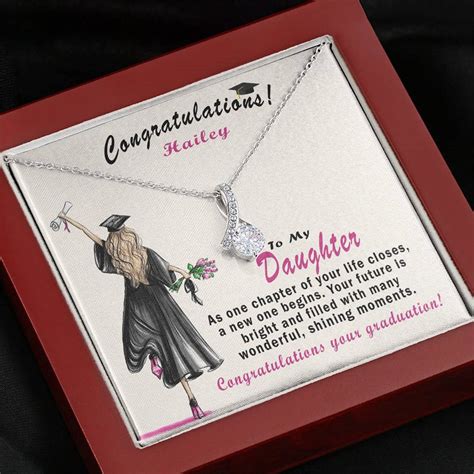 Personalized Graduation Gift For Daughter Necklace For Girl Etsy