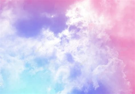 Rainbow Cloud Sun Pastel Colored Background Polyester Or Vinyl Cloth