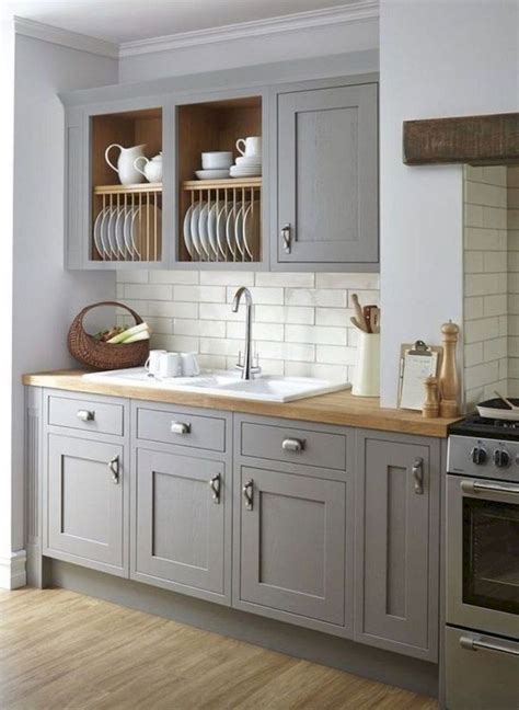 70 Amazing Farmhouse Gray Kitchen Cabinet Design Ideas
