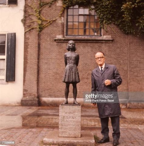 Victor Kugler Stands Next To The Statue Of Anne Frank In Utrecht