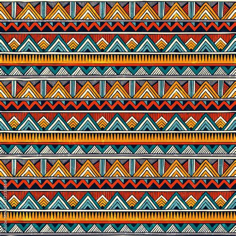 Tribal Seamless Pattern African Print Colorful Abstract Background