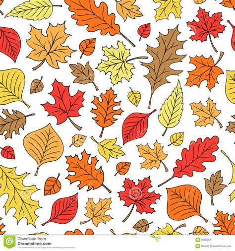 Seamless Autumn Fall Leaves Pattern Vector Stock Vector Illustration
