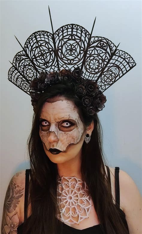 Gothic Skull With Handmade Headpiece Rfacepainting