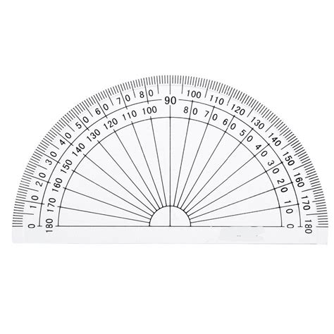 1 Piece Clear 180 Degree Protractor Angle Measurement Rulers School