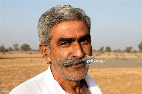 Portrait Of Mature Indian Man Rajasthan India High Res Stock Photo
