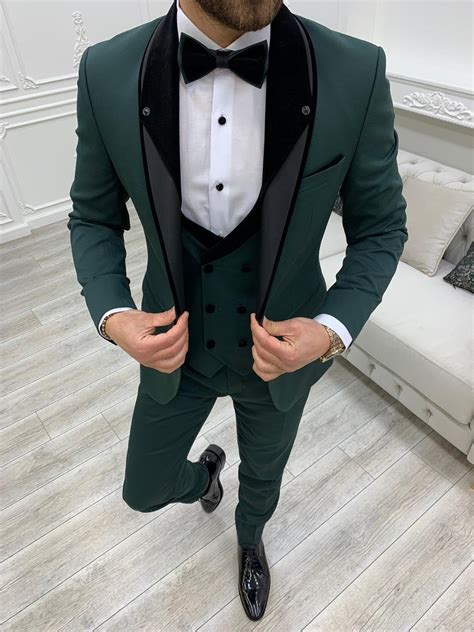 Men Suits Wedding Suit 3 Piece Suits Prom Suits Green Etsy In 2021